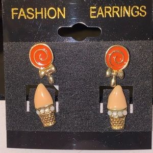 Sweet Treat Earrings— Ice Cream Cone and Lollipop